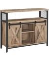 VASAGLE Buffet Cuisine, Meuble de Rangement, Commode, avec 2 Portes Coulissantes, 33 x 100 x 80 cm, Étagères Réglables, pour