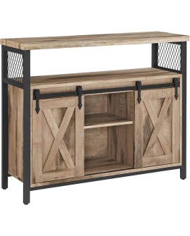 VASAGLE Buffet Cuisine, Meuble de Rangement, Commode, avec 2 Portes Coulissantes, 33 x 100 x 80 cm, Étagères Réglables, pour