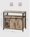 VASAGLE Buffet Cuisine, Meuble de Rangement, Commode, avec 2 Portes Coulissantes, 33 x 100 x 80 cm, Étagères Réglables, pour