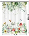 Rideau Douche Eucalyptus, Uiiooazy Rideau de Douche Feuilles Vert Plante Motif Rideau de Baignoire Anti Moisissure Imperméable