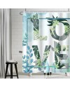 Rideau Douche Eucalyptus, Uiiooazy Rideau de Douche Feuilles Vert Plante Motif Rideau de Baignoire Anti Moisissure Imperméable