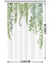 Rideau Douche Eucalyptus, Uiiooazy Rideau de Douche Feuilles Vert Plante Motif Rideau de Baignoire Anti Moisissure Imperméable