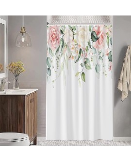 Rideau Douche Eucalyptus, Uiiooazy Rideau de Douche Feuilles Vert Plante Motif Rideau de Baignoire Anti Moisissure Imperméable