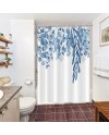 Rideau Douche Eucalyptus, Uiiooazy Rideau de Douche Feuilles Vert Plante Motif Rideau de Baignoire Anti Moisissure Imperméable