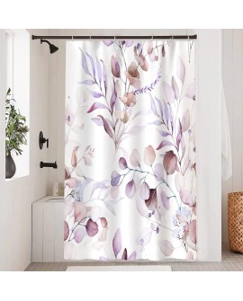 Rideau Douche Eucalyptus, Uiiooazy Rideau de Douche Feuilles Vert Plante Motif Rideau de Baignoire Anti Moisissure Imperméable