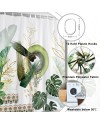 Rideau Douche Eucalyptus, Uiiooazy Rideau de Douche Feuilles Vert Plante Motif Rideau de Baignoire Anti Moisissure Imperméable