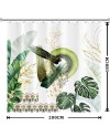 Rideau Douche Eucalyptus, Uiiooazy Rideau de Douche Feuilles Vert Plante Motif Rideau de Baignoire Anti Moisissure Imperméable