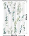 Rideau Douche Eucalyptus, Uiiooazy Rideau de Douche Feuilles Vert Plante Motif Rideau de Baignoire Anti Moisissure Imperméable