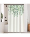 Rideau Douche Eucalyptus, Uiiooazy Rideau de Douche Feuilles Vert Plante Motif Rideau de Baignoire Anti Moisissure Imperméable