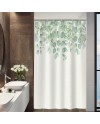 Rideau Douche Eucalyptus, Uiiooazy Rideau de Douche Feuilles Vert Plante Motif Rideau de Baignoire Anti Moisissure Imperméable