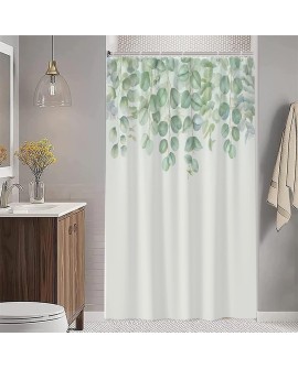 Rideau Douche Eucalyptus, Uiiooazy Rideau de Douche Feuilles Vert Plante Motif Rideau de Baignoire Anti Moisissure Imperméable