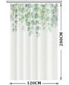 Rideau Douche Eucalyptus, Uiiooazy Rideau de Douche Feuilles Vert Plante Motif Rideau de Baignoire Anti Moisissure Imperméable