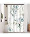 Rideau Douche Eucalyptus, Uiiooazy Rideau de Douche Feuilles Vert Plante Motif Rideau de Baignoire Anti Moisissure Imperméable