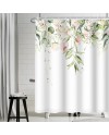 Rideau Douche Eucalyptus, Uiiooazy Rideau de Douche Feuilles Vert Plante Motif Rideau de Baignoire Anti Moisissure Imperméable