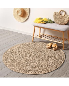 the carpet Kansas - Tapis d'extérieur Robuste au Look Naturel de Jute, résistant aux intempéries, Convient pour la terrasse et