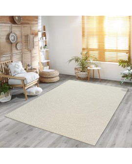 the carpet Kansas - Tapis d'extérieur Robuste au Look Naturel de Jute, résistant aux intempéries, Convient pour la terrasse et