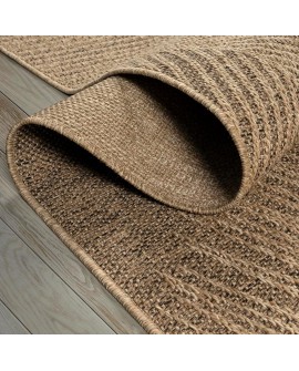 the carpet Kansas - Tapis d'extérieur Robuste au Look Naturel de Jute, résistant aux intempéries, Convient pour la terrasse et