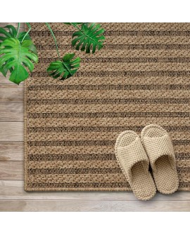 the carpet Kansas - Tapis d'extérieur Robuste au Look Naturel de Jute, résistant aux intempéries, Convient pour la terrasse et