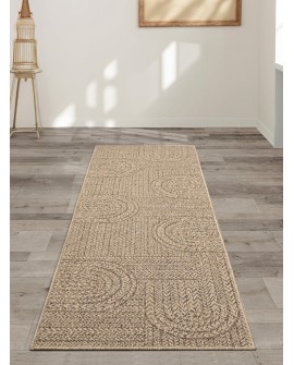 the carpet Kansas - Tapis d'extérieur Robuste au Look Naturel de Jute, résistant aux intempéries, Convient pour la terrasse et