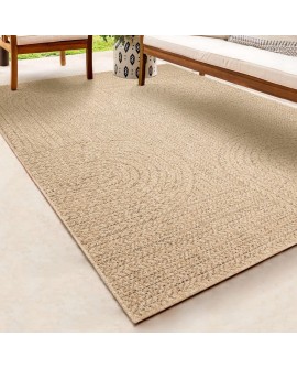 the carpet Kansas - Tapis d'extérieur Robuste au Look Naturel de Jute, résistant aux intempéries, Convient pour la terrasse et