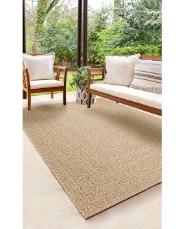 the carpet Kansas - Tapis d'extérieur Robuste au Look Naturel de Jute, résistant aux intempéries, Convient pour la terrasse et