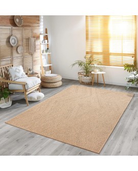 the carpet Kansas - Tapis d'extérieur Robuste au Look Naturel de Jute, résistant aux intempéries, Convient pour la terrasse et