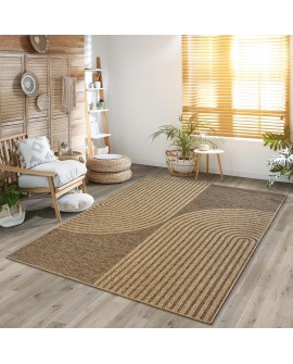 the carpet Kansas - Tapis d'extérieur Robuste au Look Naturel de Jute, résistant aux intempéries, Convient pour la terrasse et