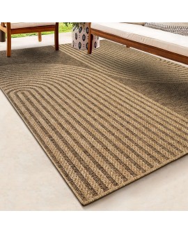 the carpet Kansas - Tapis d'extérieur Robuste au Look Naturel de Jute, résistant aux intempéries, Convient pour la terrasse et