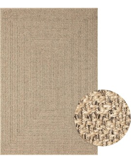 the carpet Kansas - Tapis d'extérieur Robuste au Look Naturel de Jute, résistant aux intempéries, Convient pour la terrasse et