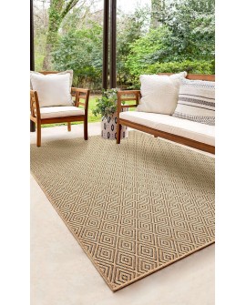 the carpet Kansas - Tapis d'extérieur Robuste au Look Naturel de Jute, résistant aux intempéries, Convient pour la terrasse et