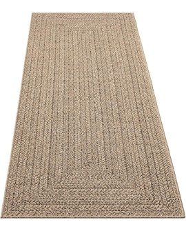 the carpet Kansas - Tapis d'extérieur Robuste au Look Naturel de Jute, résistant aux intempéries, Convient pour la terrasse et