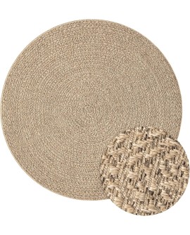 the carpet Kansas - Tapis d'extérieur Robuste au Look Naturel de Jute, résistant aux intempéries, Convient pour la terrasse et