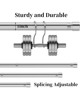 Tringle à Rideaux, 76-116 cm Tringle à Rideau Extensible avec Boutons Cap avec Supports， Tringle à Rideaux Ensemble de