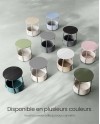 VASAGLE Petite Table Basse Ronde, Table d Appoint avec Panier en Tissu, Rangement, pour Salon, Chambre, Table de Chevet, Style