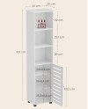 VASAGLE Meuble de Salle de Bain, Étagère de Rangement, Placard Haut, avec 3 Compartiments Ouverts et 2 Étagères Réglables,