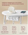 VASAGLE Petite Table Basse Ronde, Table d Appoint avec Panier en Tissu, Rangement, pour Salon, Chambre, Table de Chevet, Style