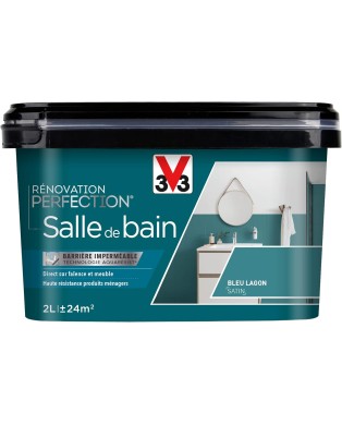 V33 Peinture de rénovation salle de bain, Rénovation perfection® Blanc satin 2L