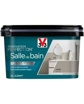 V33 Peinture de rénovation salle de bain, Rénovation perfection® Blanc satin 2L