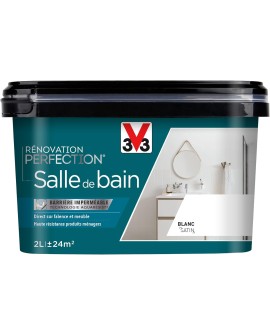 V33 Peinture de rénovation salle de bain, Rénovation perfection® Blanc satin 2L