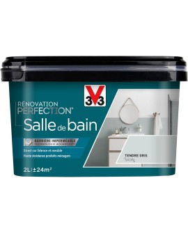 V33 Peinture de rénovation salle de bain, Rénovation perfection® Blanc satin 2L