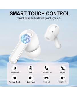 yobola Ecouteurs Bluetooth sans Fil, Sport Ecouteur Bluetooth 5.4 HiFi Stéréo Basses, Mini Casque Bluetooth sans Fil avec 4 ENC