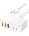 Chargeur USB C Rapide Multiple - 100W 6 Port Prise USBC Telephone, Multi Secteur Adaptateur Type C for iPhone 16 15 14 13 12 11