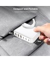 Chargeur USB C Rapide Multiple - 100W 6 Port Prise USBC Telephone, Multi Secteur Adaptateur Type C for iPhone 16 15 14 13 12 11