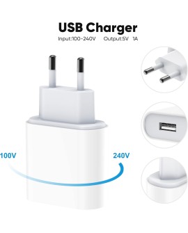 Chargeur USB C Rapide Multiple - 100W 6 Port Prise USBC Telephone, Multi Secteur Adaptateur Type C for iPhone 16 15 14 13 12 11