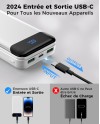 Enerwow Batterie Externe, 27000mAh Power Bank PD 30W Charge Rapide Portable Chargeur, USB C(Entrée&Sortie) Powerbank Compatible