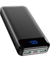 Enerwow Batterie Externe, 27000mAh Power Bank PD 30W Charge Rapide Portable Chargeur, USB C(Entrée&Sortie) Powerbank Compatible