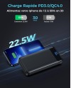 Enerwow Batterie Externe, 27000mAh Power Bank PD 30W Charge Rapide Portable Chargeur, USB C(Entrée&Sortie) Powerbank Compatible