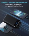 Enerwow Batterie Externe, 27000mAh Power Bank PD 30W Charge Rapide Portable Chargeur, USB C(Entrée&Sortie) Powerbank Compatible