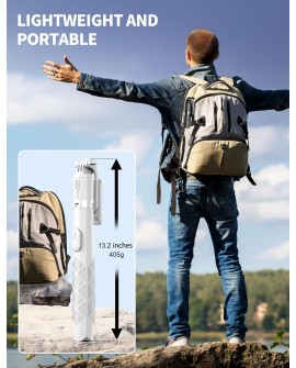 179CM Extensible Perche Trepied Smartphone, Perche a Selfie Trepied Aluminium avec Télécommande sans Fil et Support pour