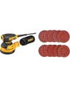 DEWALT - Ponceuse excentrique Ø 125 mm - 280 W à vitesse réglable - de 8,000 à 12,000 Orb / min - DWE6423-QS